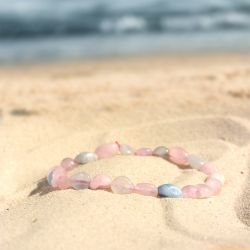 Bracelet pierres roulées edora collection terra nata loka béryls edo3701459012626 - bracelets-elastique - edora - 0