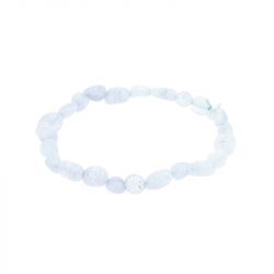 Bracelet pierres roulées edora collection terra nata téva calcédoine bleue namibie edo3701459012657 - bracelets-elastique - edora - 2