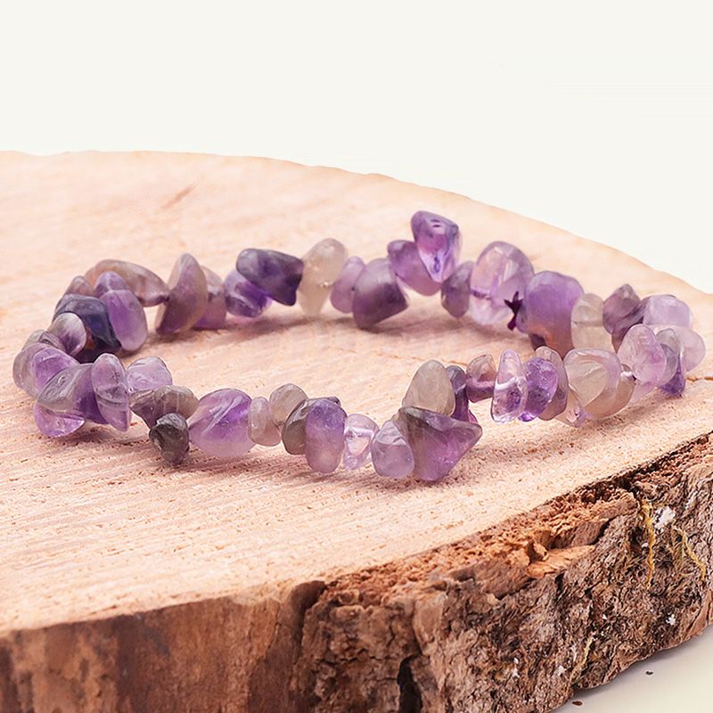 Bracelet baroque edora collection terra nata avara améthyste rubanée brésil edo3701459018543 - bracelets-elastique - edora