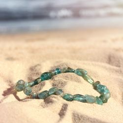 Bracelet pierres roulées edora collection terra nata elka apatite bleue edo3701459033256 - bracelets-elastique - edora - 0