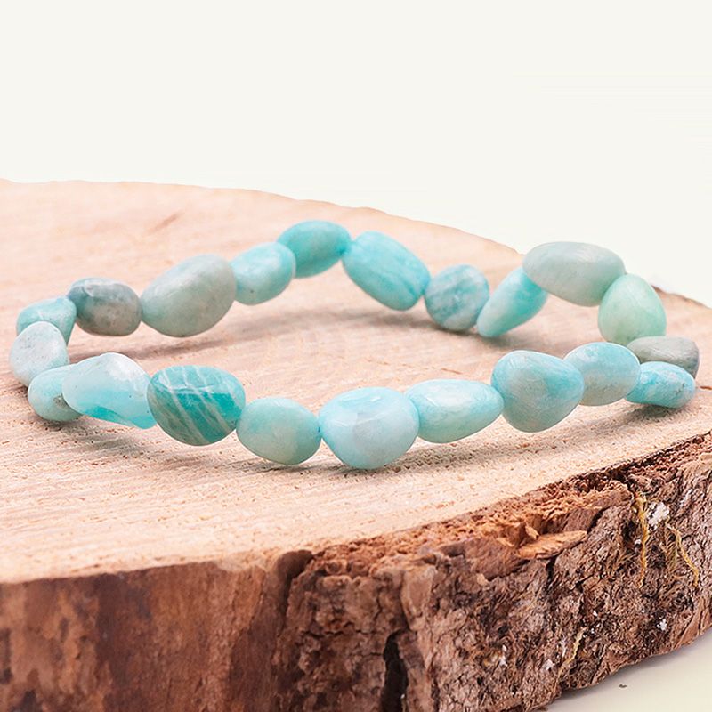 Bracelet pierres roulées edora collection terra nata kora amazonite pérou edo3701459033287 - bracelets-elastique - edora
