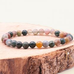 Bracelet boules edora collection terra nata dava agate indienne edo3701459066841 - bracelets-elastique - edora - 0