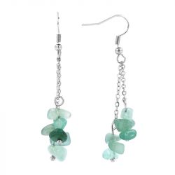 Boucles d'oreilles femme pendantes edora collection terra nata siona aventurine verte edo3701459081967 - pendantes - edora - 0