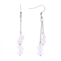 Boucles d'oreilles femme pendantes edora collection terra nata elma quartz rose brésil edo3701459081981 - pendantes - edora - 0