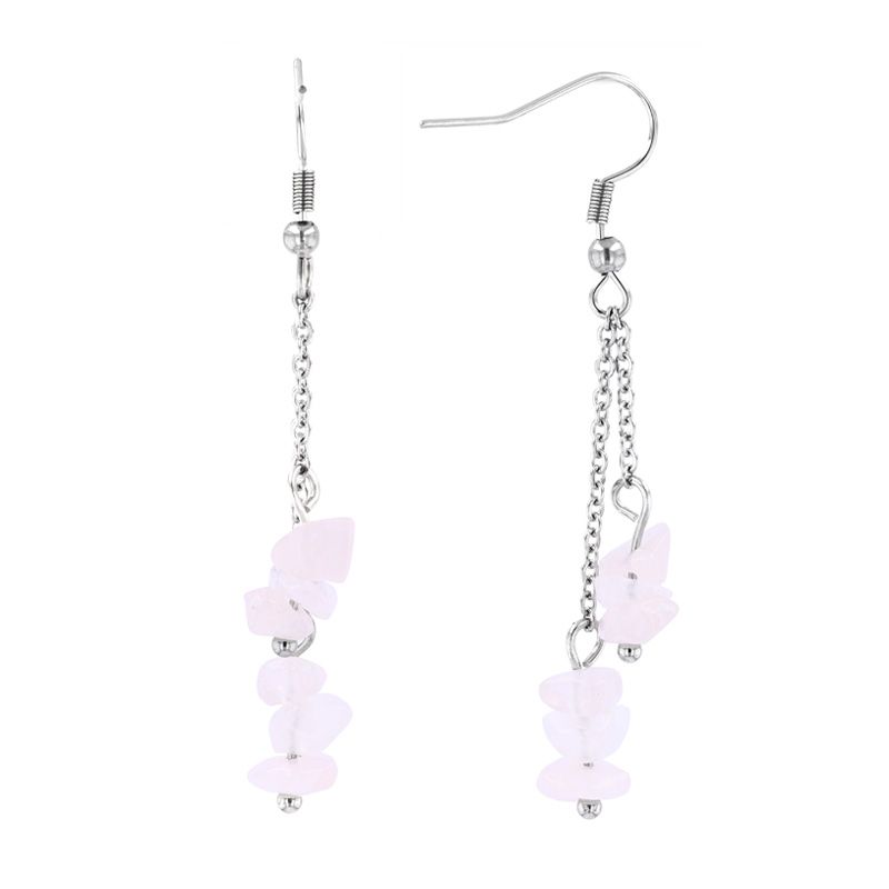 Boucles d'oreilles femme pendantes edora collection terra nata elma quartz rose brésil edo3701459081981 - pendantes - edora