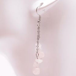 Boucles d'oreilles femme pendantes edora collection terra nata elma quartz rose brésil edo3701459081981 - pendantes - edora - 1