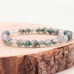 Bracelet boules edora collection terra nata vana agathe mousse edo3701459082681 - bracelets-elastique - edora - 0