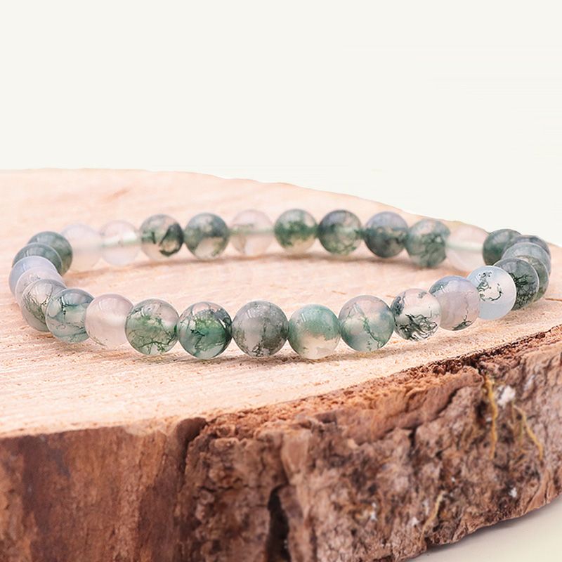 Bracelet boules edora collection terra nata vana agathe mousse edo3701459082681 - bracelets-elastique - edora