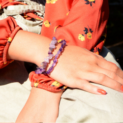 Bracelet baroque edora collection terra nata avara améthyste rubanée brésil edo3701459018543 - bracelets-elastique - edora - 1