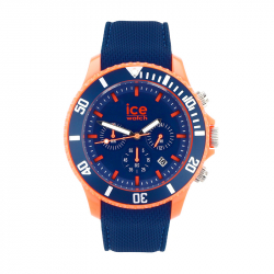Montre chronographe homme l ice watch chrono orange blue silicone bleu - chronographes - edora - 0