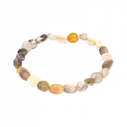 Bracelet pierres roulées edora collection terra nata luma agate botswana edo3701459012534 - bracelets-elastique - edora - 2