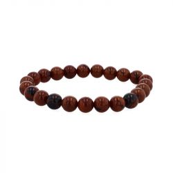 Bracelet boule terra nata varka obsidienne acajou edo3701459011476 - bracelets-elastique - edora - 1