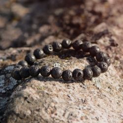 Bracelet boule terra nata kalena pierre de lave  edo3701459011681 - bracelets-elastique - edora - 0