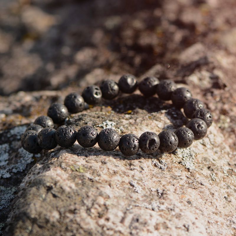 Bracelet boule terra nata kalena pierre de lave  edo3701459011681 - bracelets-elastique - edora