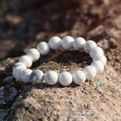 Bracelet boule terra nata eliora howlite blanche  edo3701459012169 - bracelets-elastique - edora - 0