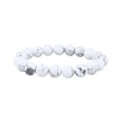Bracelet boule terra nata eliora howlite blanche  edo3701459012169 - bracelets-elastique - edora - 1