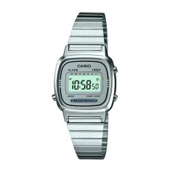 Montre femme casio mini collection acier argenté la670wea-7ef - digitales - edora - 0