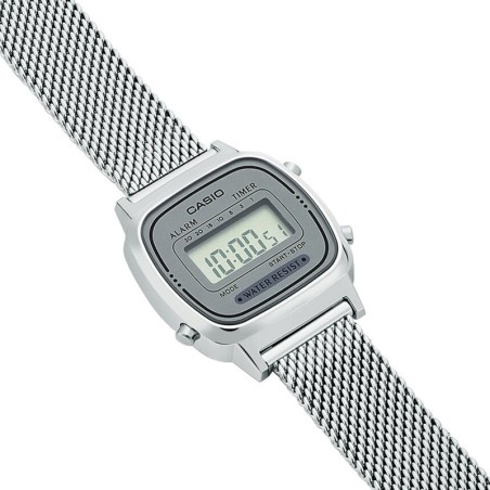 Montre femme casio mini collection acier argenté la670wem-7ef – digitales