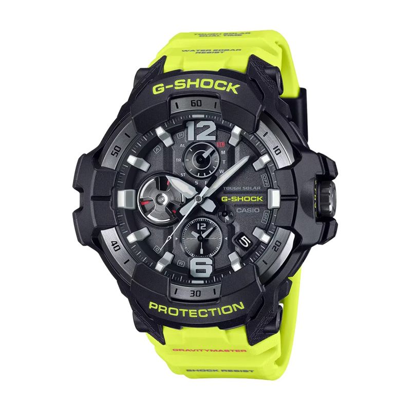 Montre homme  casio g-shock gravitymaster résine jaune gr-b300ry-1a9er - analogiques - edora
