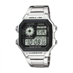 Montre homme  dgitale casio sport acier gris ae-1200whd-1avef - digitales - edora - 0