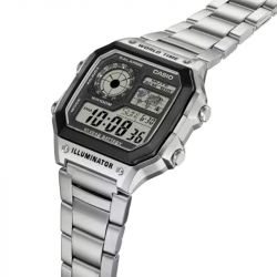 Montre homme  dgitale casio sport acier gris ae-1200whd-1avef - digitales - edora - 2