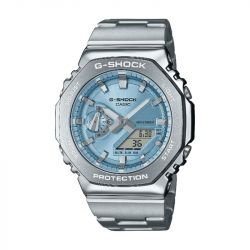 Montre homme casio g-shock acier argenté gm-2110d-2aer - analogiques - edora - 0
