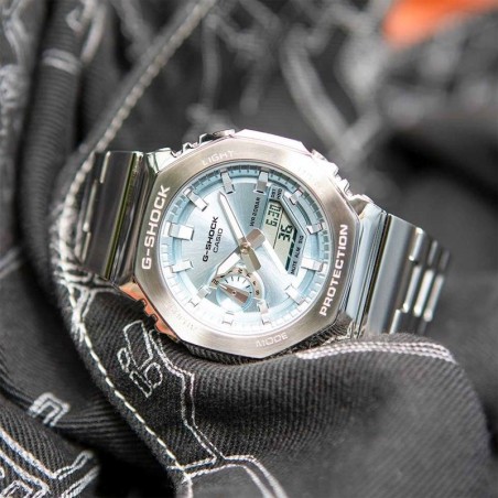 Montre homme casio g-shock acier argenté gm-2110d-2aer – analogiques