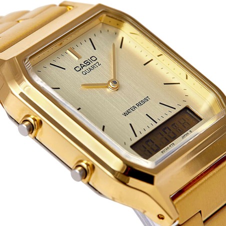 Montre mixte anadigitale casio edgy collection acier doré aq-230ga-9dmqyes – digitales