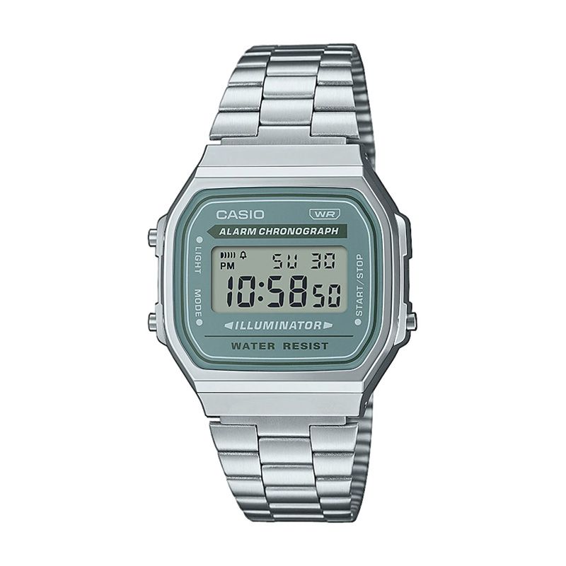 Montre mixte digitale casio iconic acier gris a168wa-3ayes - digitales - edora
