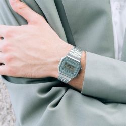 Montre mixte digitale casio iconic acier gris a168wa-3ayes - digitales - edora - 1