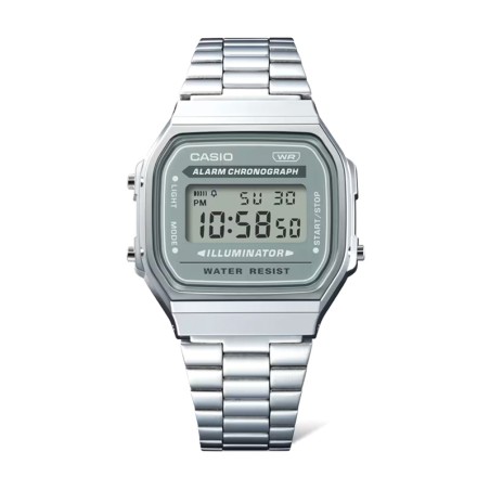 Montre mixte digitale casio iconic acier gris a168wa-3ayes – digitales