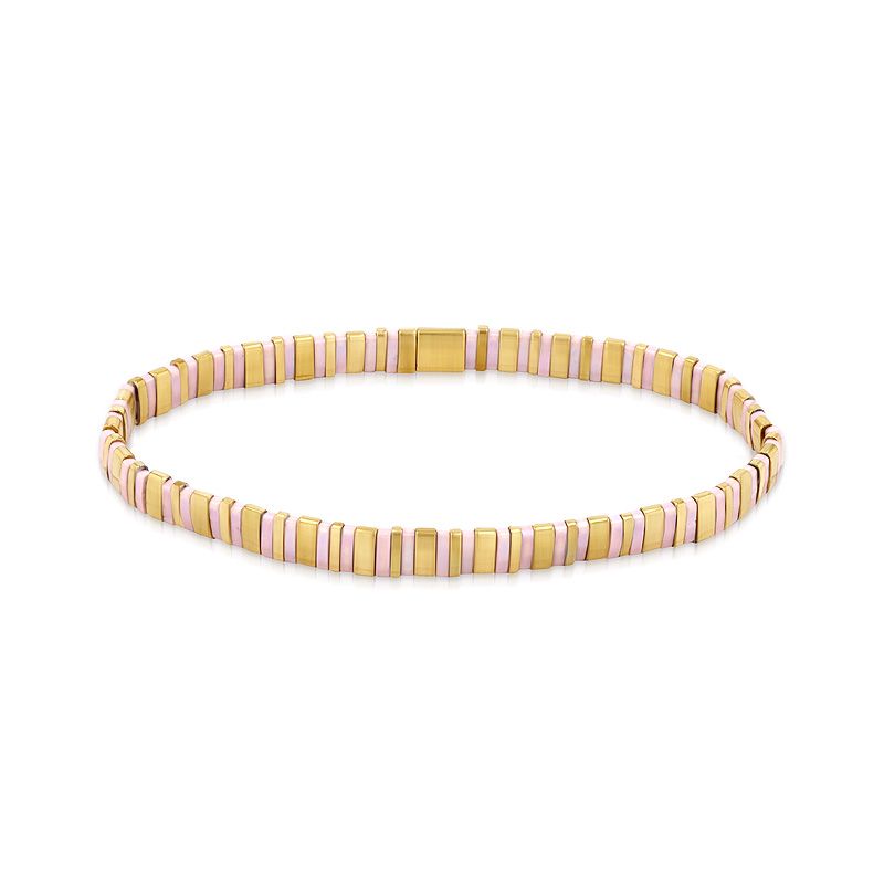 Bracelet femme edora perles miyuki tila roses et dorées tibr042 - bracelets-femme - edora