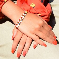 Bracelet femme edora perles miyuki tila blanches, noires et jaunes tibr234 - bracelets-femme - edora - 1