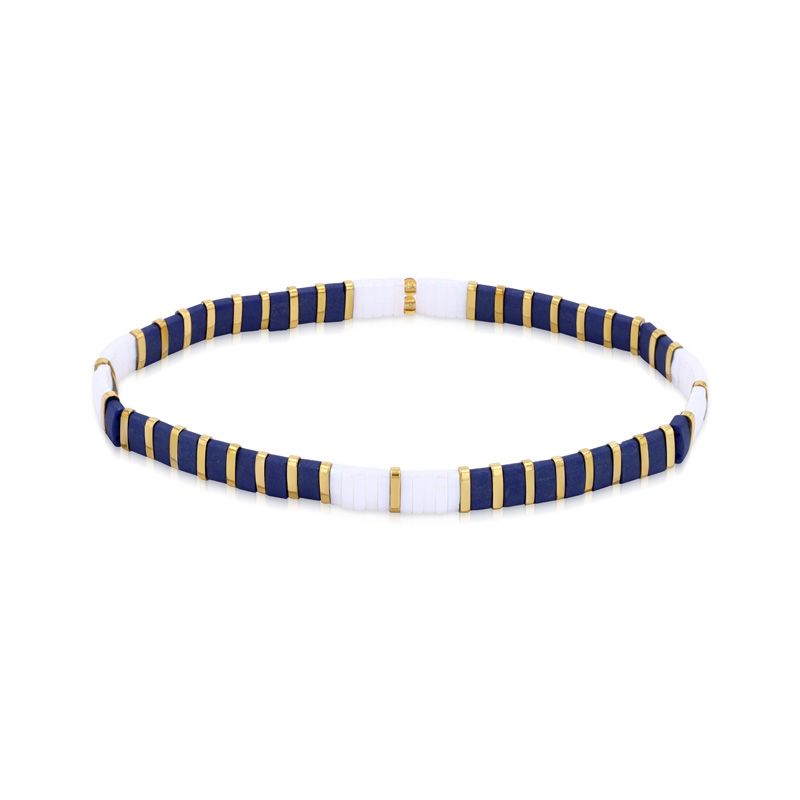 Bracelet femme edora perles miyuki tila blanches et bleues tibr267 - bracelets-femme - edora