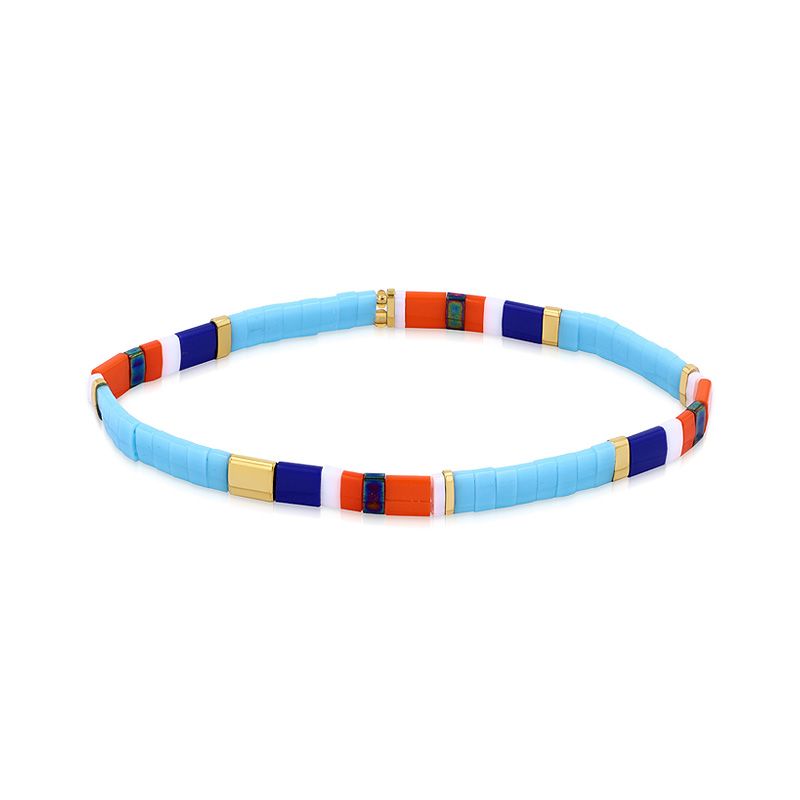 Bracelet femme edora perles miyuki tila bleues et oranges tibr269 - bracelets-femme - edora