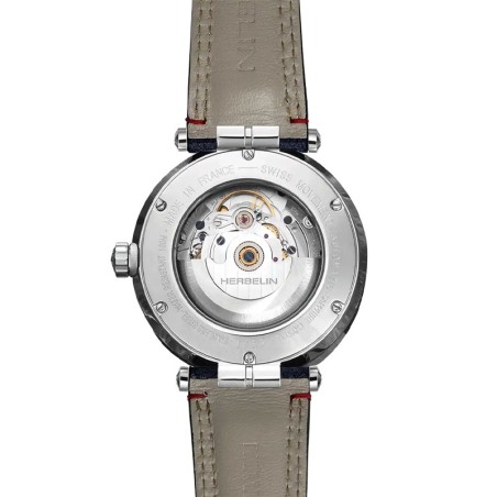 Montre homme automatique herbelin newport cuir et tissu bleu 1768a15bl – analogiques