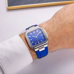 Montre homme herbelin cap camarat square silicone bleu 12246a115cb - analogiques - edora - 1