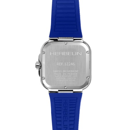 Montre homme herbelin cap camarat square silicone bleu 12246a115cb – analogiques