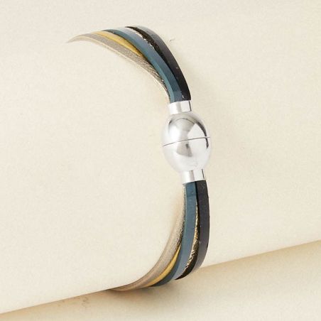 Bracelet cuir femme: bracelet femme jonc, manchette cuir femme (2) - bracelets-femme - edora - 2