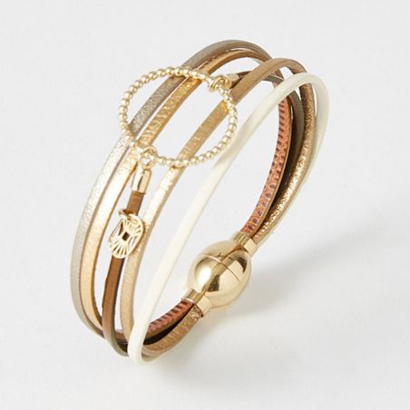 Bracelet cuir femme: bracelet femme jonc, manchette cuir femme - bracelets-femme - edora - 1