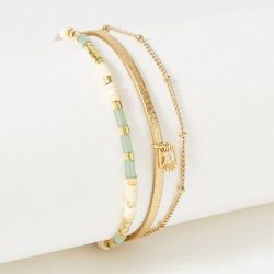 Bracelet femme flowers for zoÉ appoline  cuir  appoline310jt1 - bracelets-femme - edora - 0