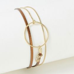 Bracelet femme flowers for zoÉ nolah metallic brown cuir nolah311t1 - bracelets-femme - edora - 0