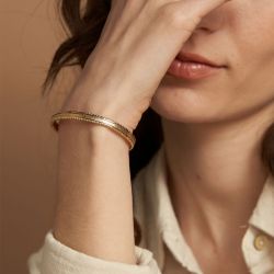 Bracelet femme jonc flowers for zoÉ tuesday metallic gold  tuesday310tu - joncs - edora - 1