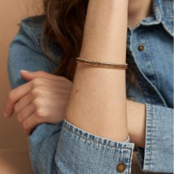 Bracelet femme jonc flowers for zoÉ tuesday camel leo tuesday456tu - joncs - edora - 1