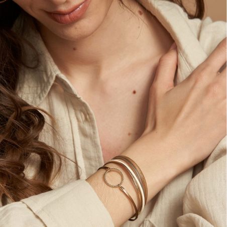 Bracelet cuir femme: bracelet femme jonc, manchette cuir femme - bracelets-femme - edora - 2