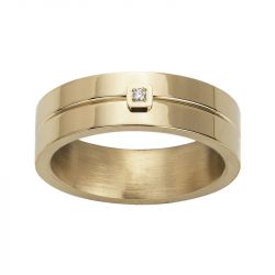 Bague homme phebus jacques acier doré et diamant 50100005 - bague argent & or homme, bague homme - - bague-diamant - edora - 0