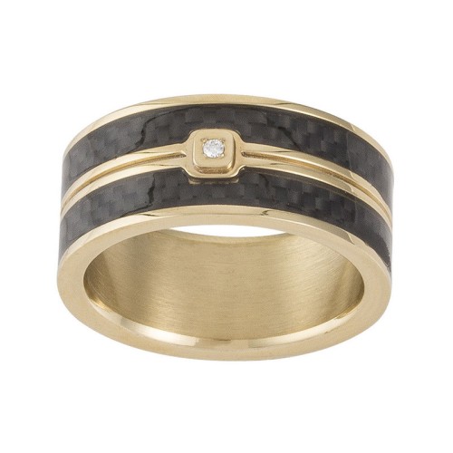 Bague Homme PHEBUS QuentinAcier Doréet Diamant 50100012