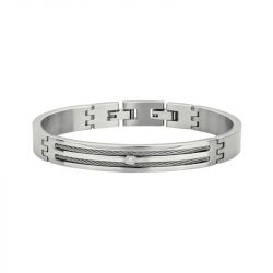 Bracelet homme phebus clément  acier  et  diamant 50300009 - bracelets-homme - edora - 0