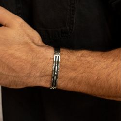 Bracelet homme phebus damien  acier et  diamant 50300007 - bracelets-homme - edora - 1