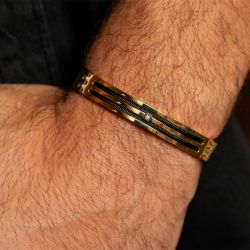 Bracelet homme phebus Édouard acier doré et diamant 50300018 - bracelets-homme - edora - 1